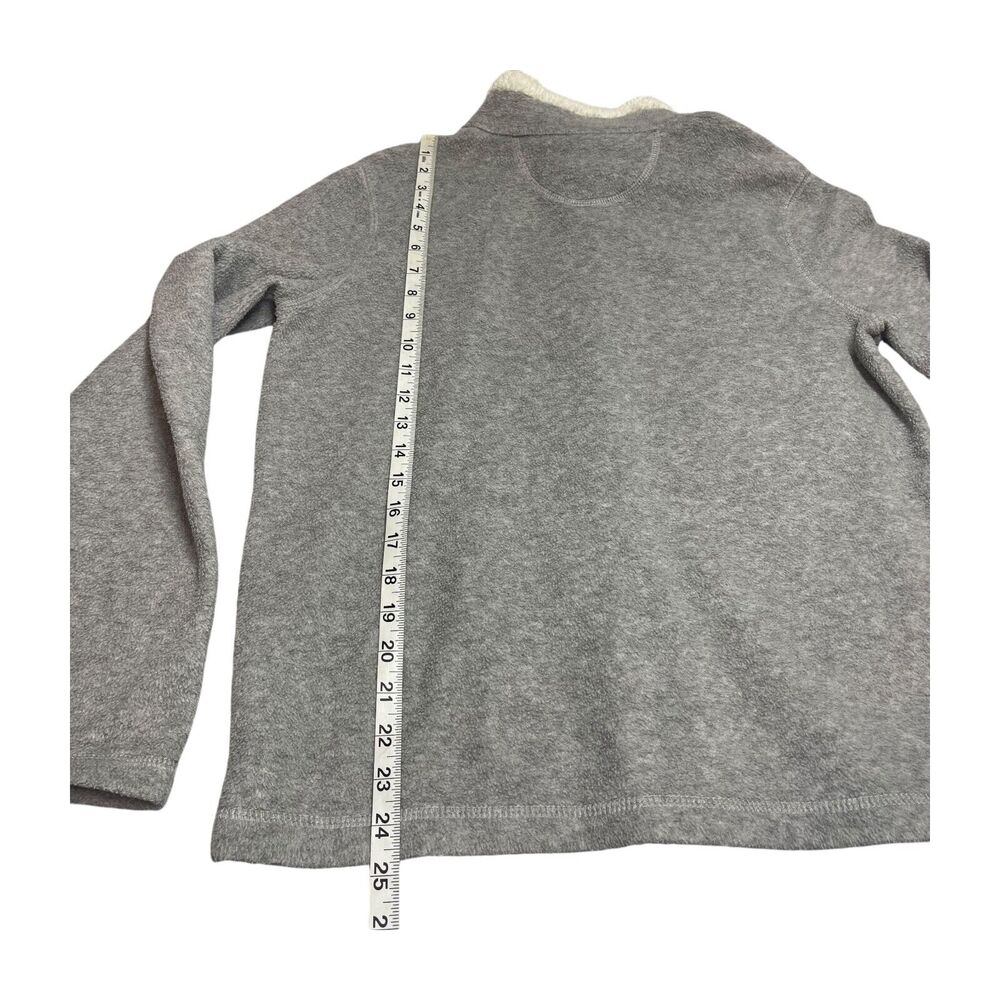 Croft & Barrow Cardigan Sweater Women's Medium Gray Fleece Snowman Full Zip - Picture 5 of 9